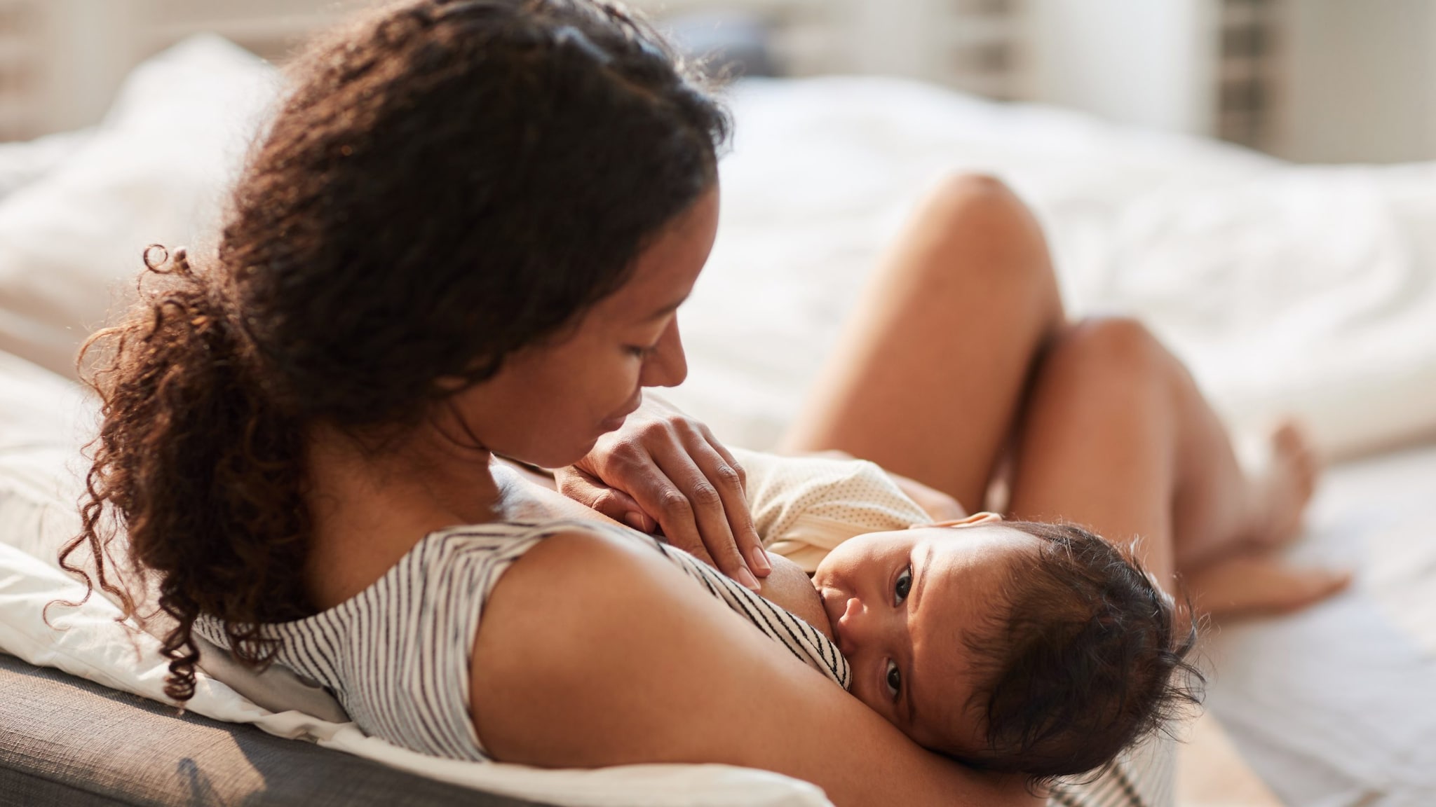 Mom breastfeeding her child