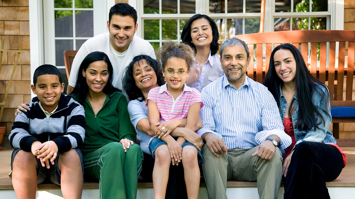 A large Hispanic family.