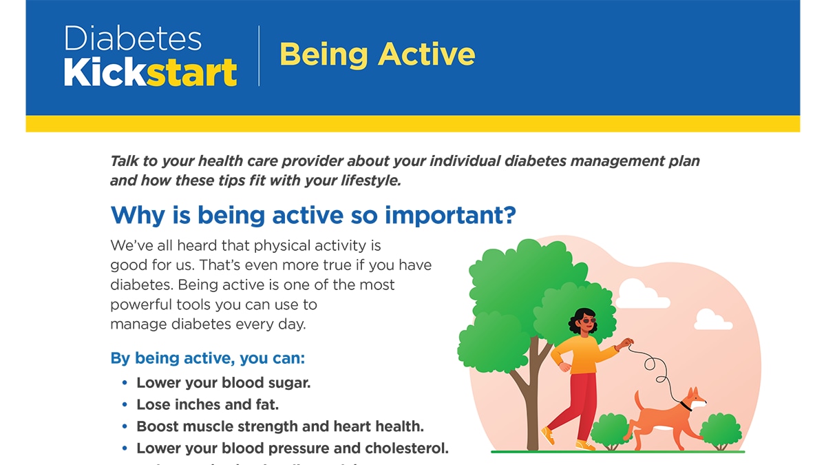 Thumbnail for Diabetes Kickstart showing top part of the handout