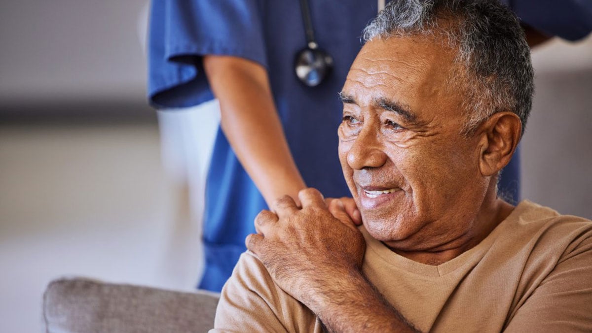 elderly man with a nurse