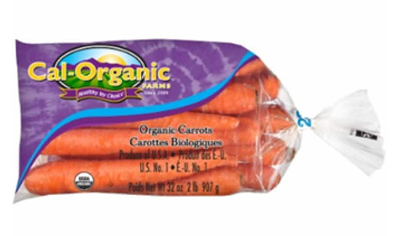 Image of a bag of whole organic carrots.