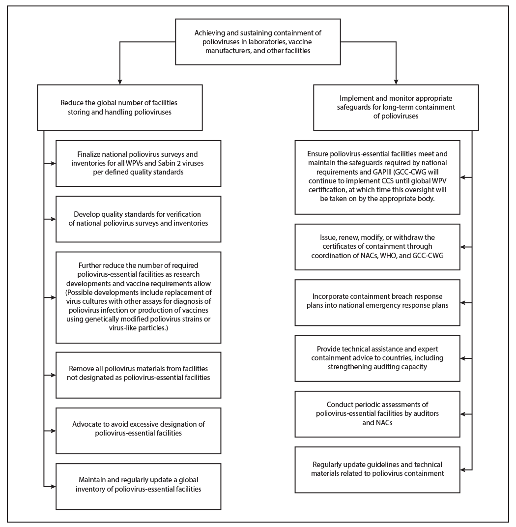 The figure is a chart showing planned major activities of the Polio Endgame Strategy worldwide during 2019–2023.