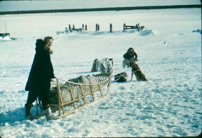 Saupe and her guide leaving Kwiguk for Alakanuk, Alaska.