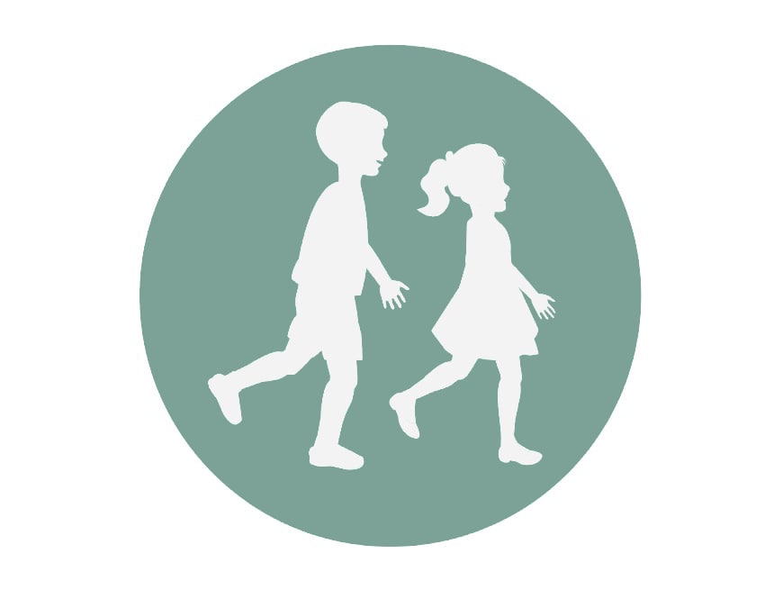 Silhouette illustration of two children.