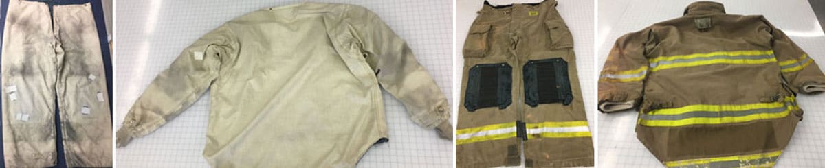 Turnout gear - trouser moisture barrier, coat moisture barrier, trouser outer shell, coat outer shell