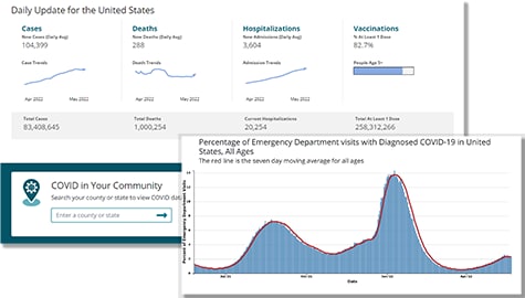 covid dashboard collage