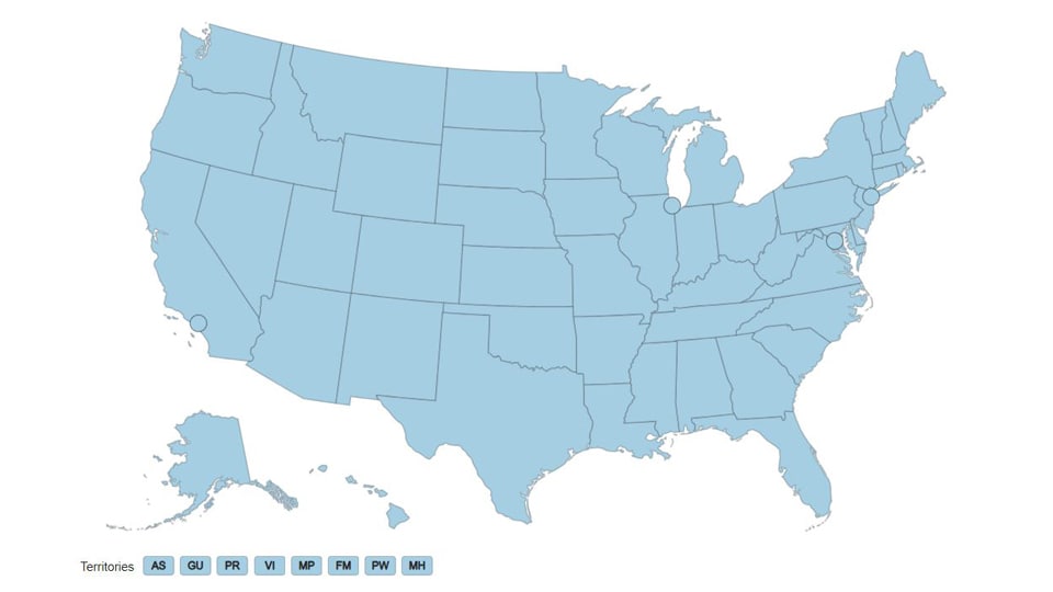 ORRs emergency preparedness funding and technical assistance U.S. map that is used to build public health preparedness and response capabilities nationwide.