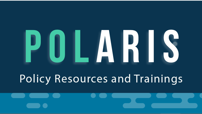 Policy Resources and Training section banner with ocean graphic and blue background