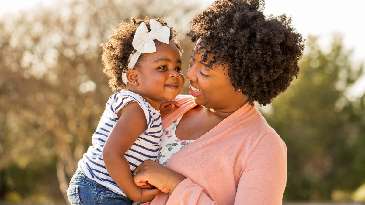 woman with toddler