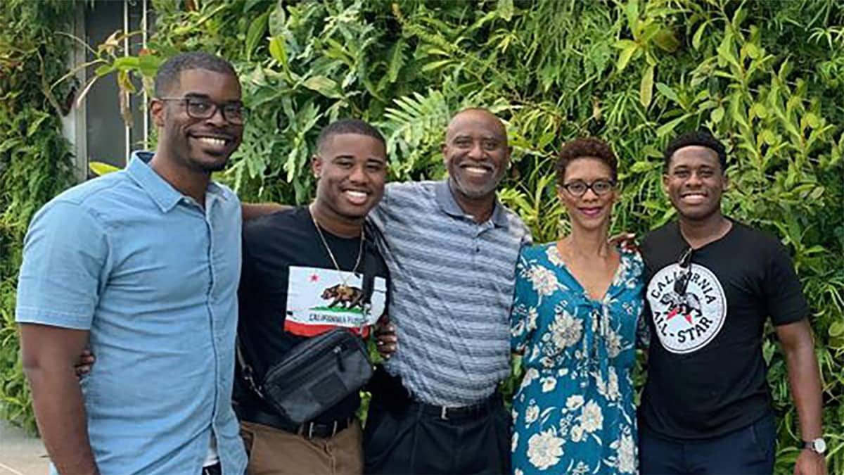 Shantá and her family. From left, Ryan, Khari, Derek, Shantá, and Mikaili.