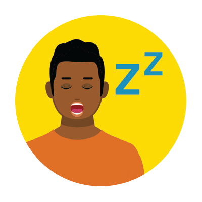 Illustration of a man feeling fatigued.