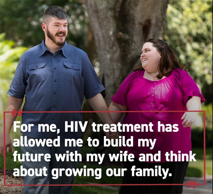 screen capture - For me, HIV treatment has allowed me to build my future with my wife and think about growing our family.