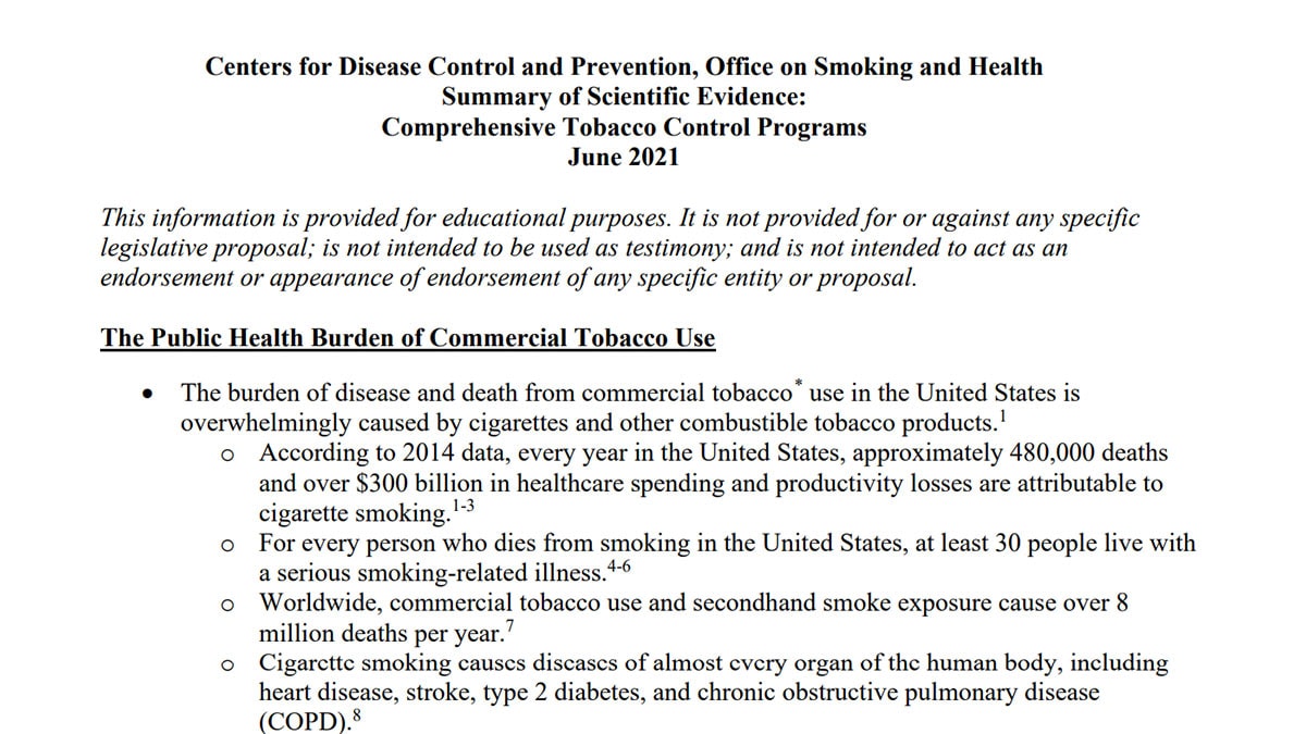 comprehensive tobacco control programs june 2021