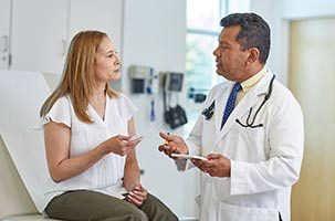 Patient getting counseling from a doctor.