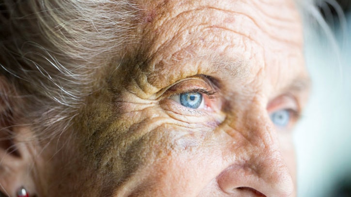 Close-up of older woman's eyes